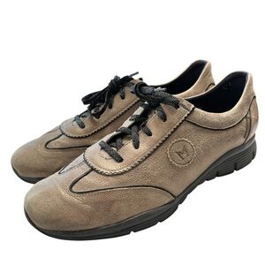 Mephisto Women's Yael Runoff Shoe Sz 11 Oxford Gold Tan Metallic Sneaker Comfort